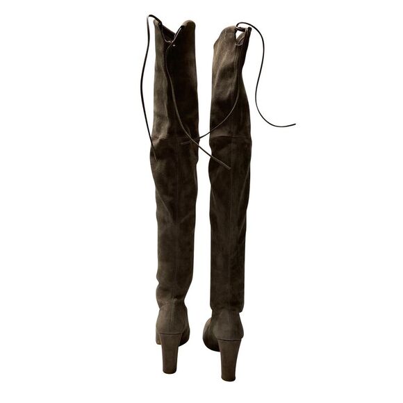 Stuart Weitzman Highland Over The Knee Boots in Grey Suede - Picture 3 of 7
